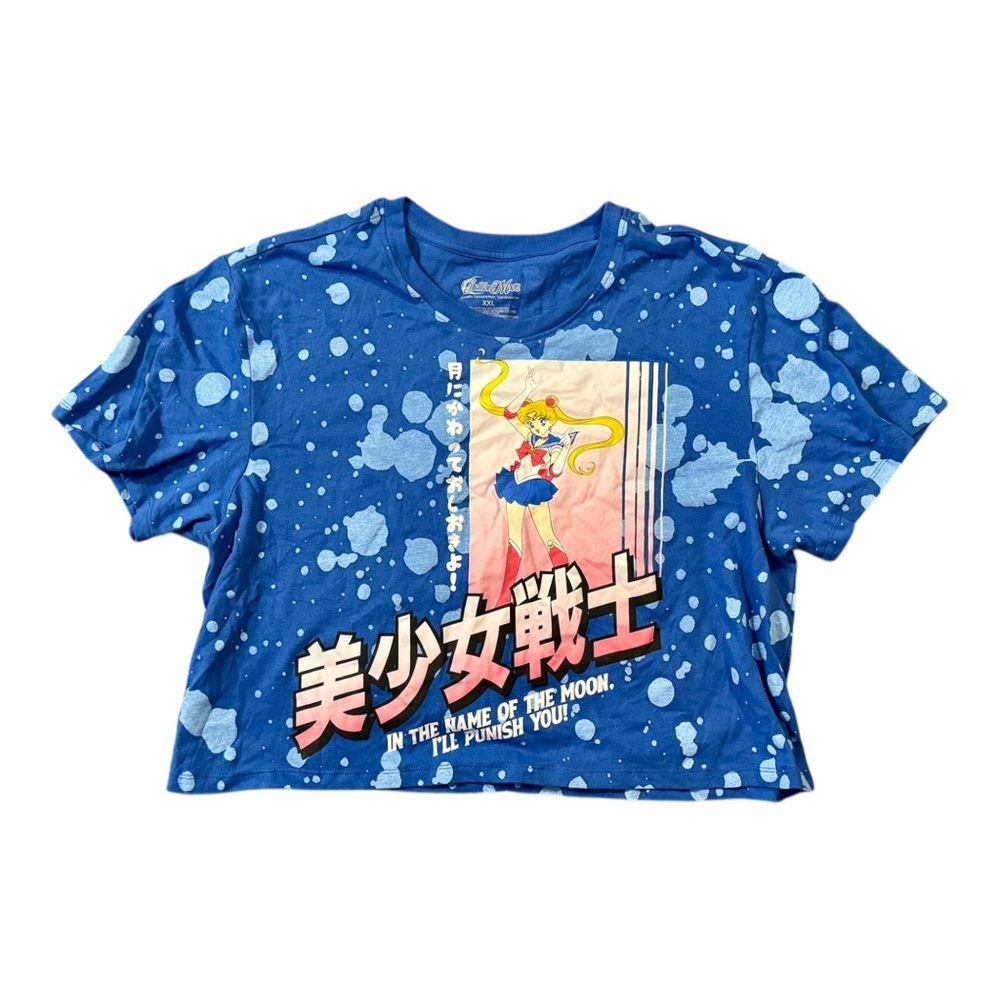 Blue Graphic Crop Top